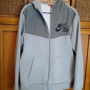 Nike Men's Light Gray Hooded Sweatshirt